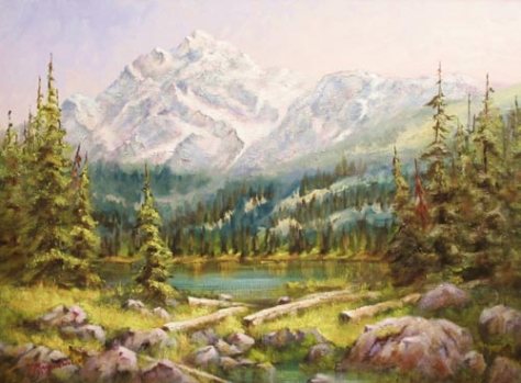 Acrylic landscape painting