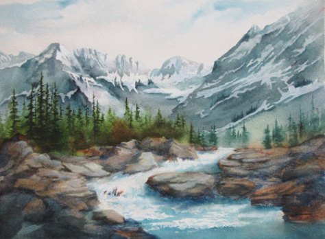 watercolor landscape painting